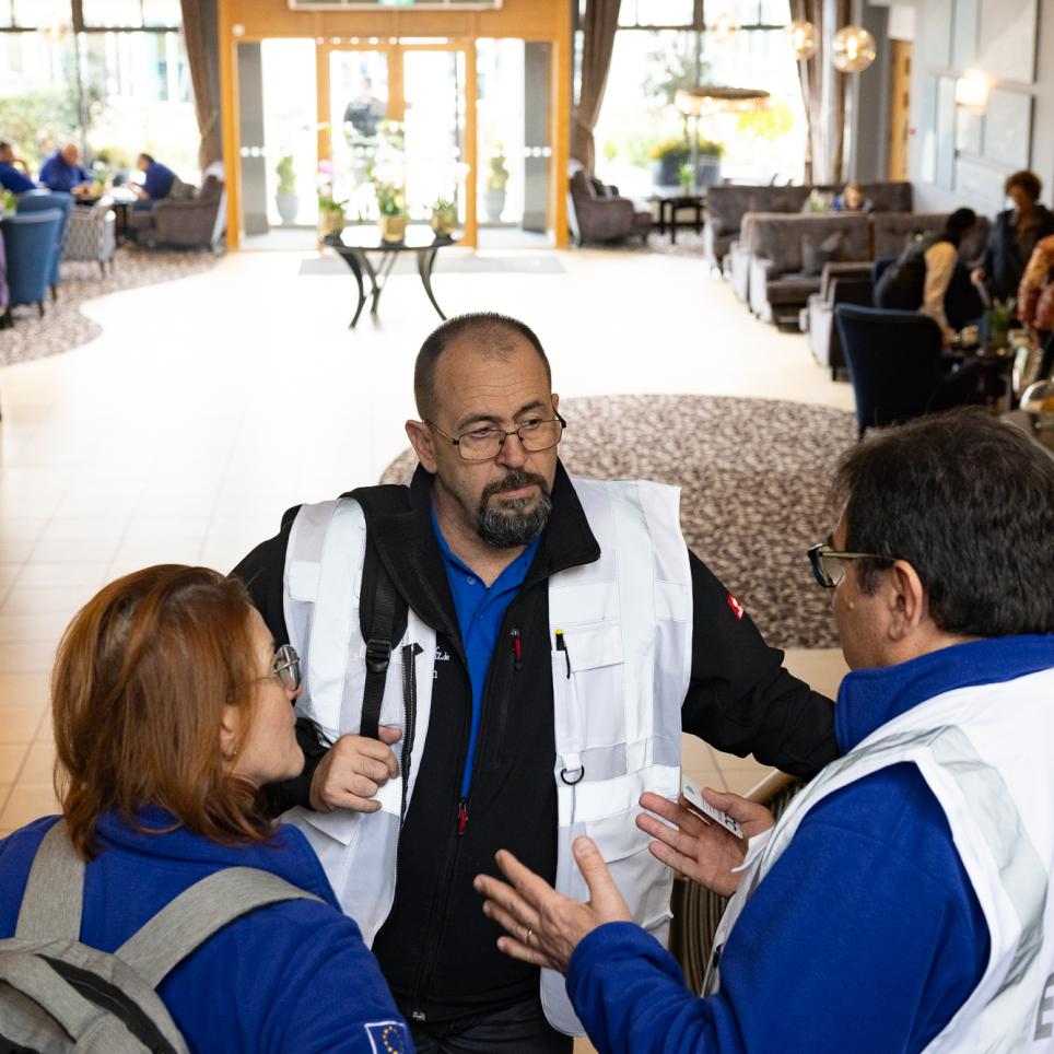 Evaluators discussing