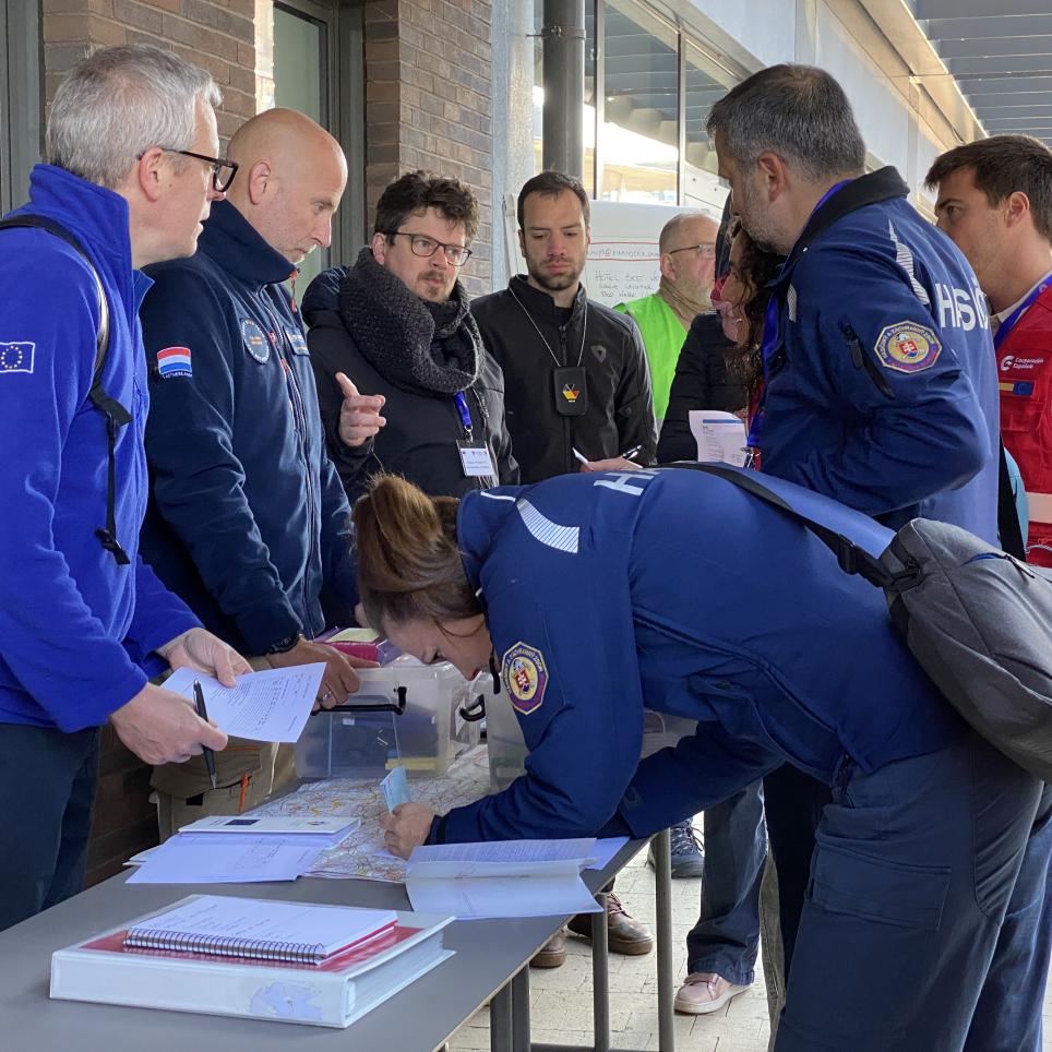 Exercise participants simulate and play the reception and departure center - RDC.