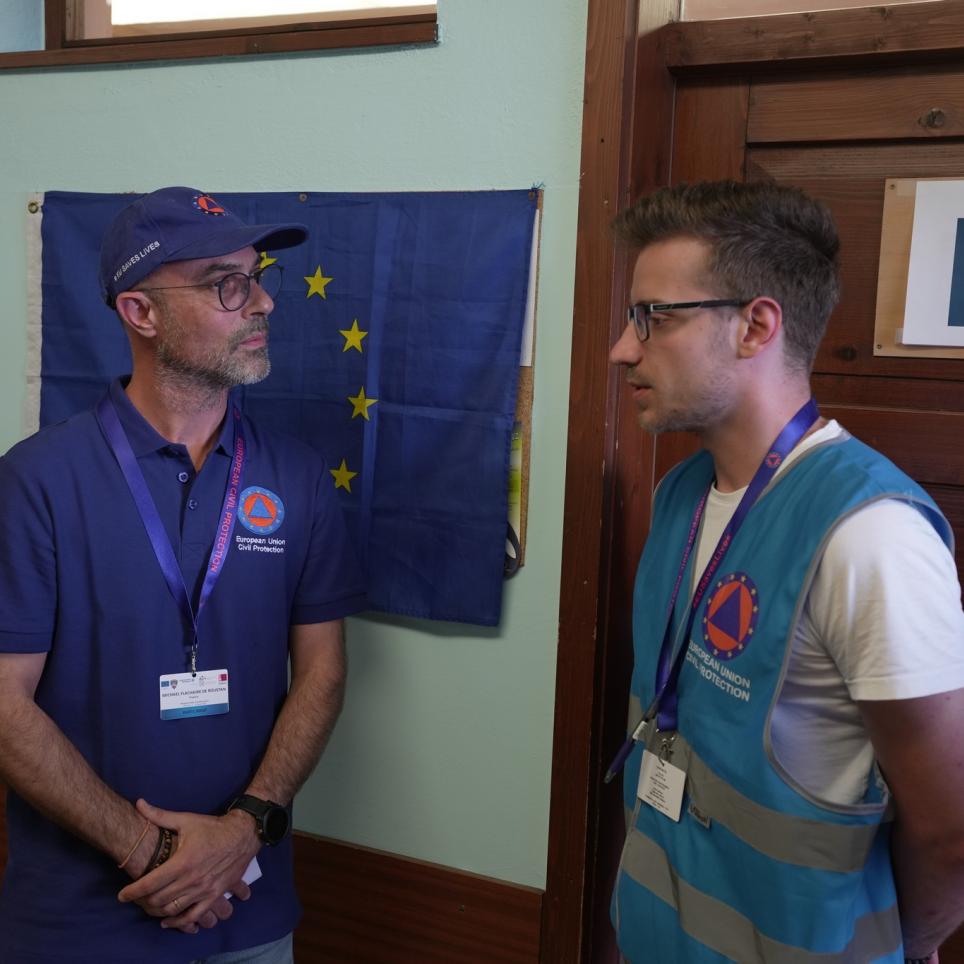 Member of the EUCPT is interviewed by the media.