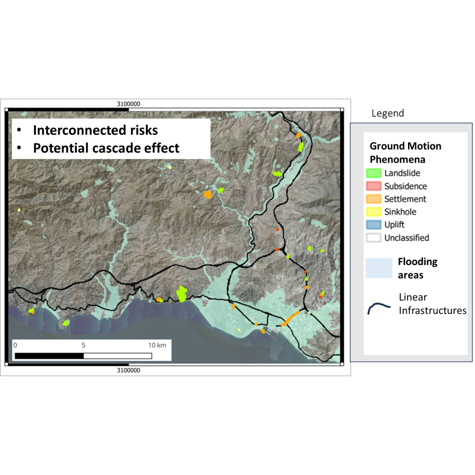 RASTOO-DoS ADA Map - potential interaction among flooding areas ground motion phenomena - Multi Hazard Analysis