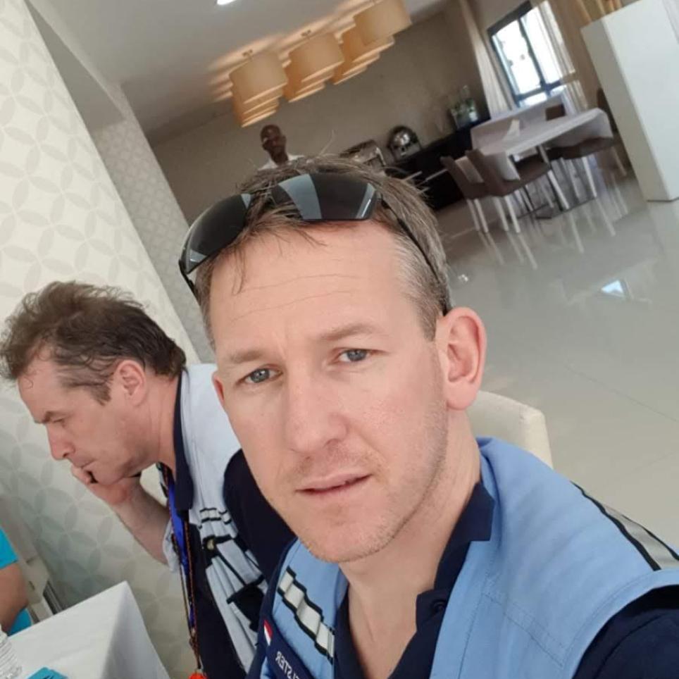Han Pelster of the Dutch Red Cross on mission in Mozambique in 2019.