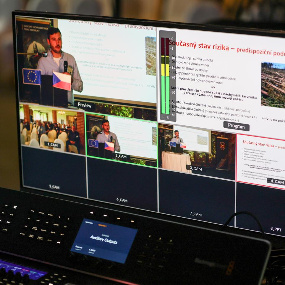 Camera footage on the screen
