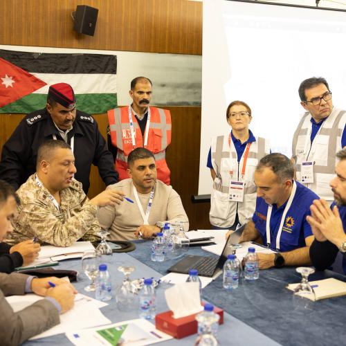 Discussion on HNS between Jordan Civil Defense and the Team Leader of the EUCPT