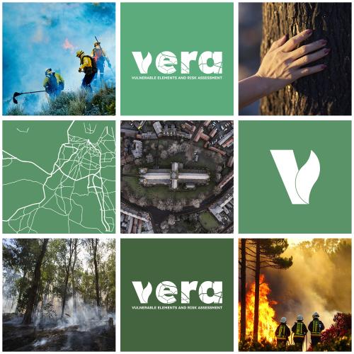 A square image with photos of several hazards and the VERA logo