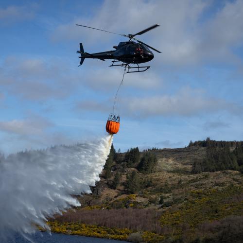Fire extinguisher helicopter