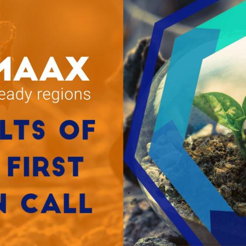 banner of the announcement of the result of the first open call of the CLIMAAX project