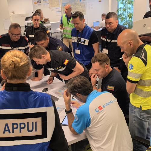 Modules discuss a plan for a joint Base of Operations