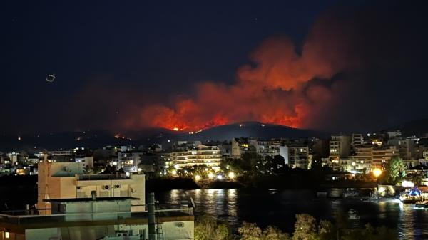 Fire in Pissonas, municipality of Chalkida, Greece, on 31 July 2024. Source: HFS.