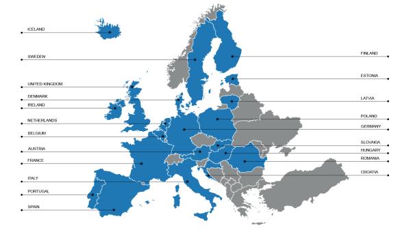 Countries represented in the INLINE Community of Interest.